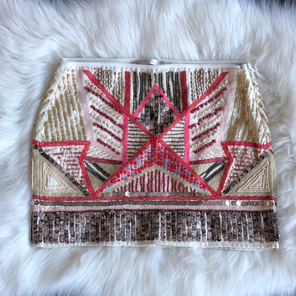 Zara Trafaluc Mini Skirt with Sequin Details - NWT - Picture 2 of 8